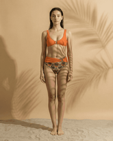 Palm Mirage Plunge Bikini Top in Spanish Orange