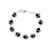 Caged Black Onyx Gemstone Bracelet in Silver