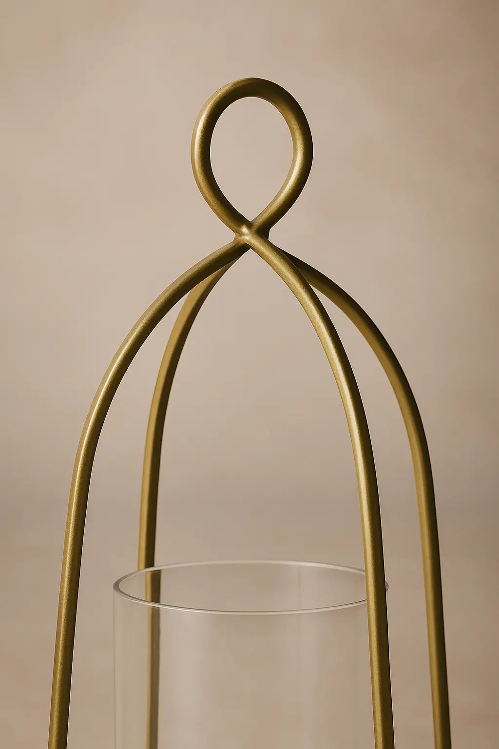 Bend Hurricane Candle Holder — Antique Brass Finish
