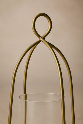 Bend Hurricane Candle Holder — Antique Brass Finish