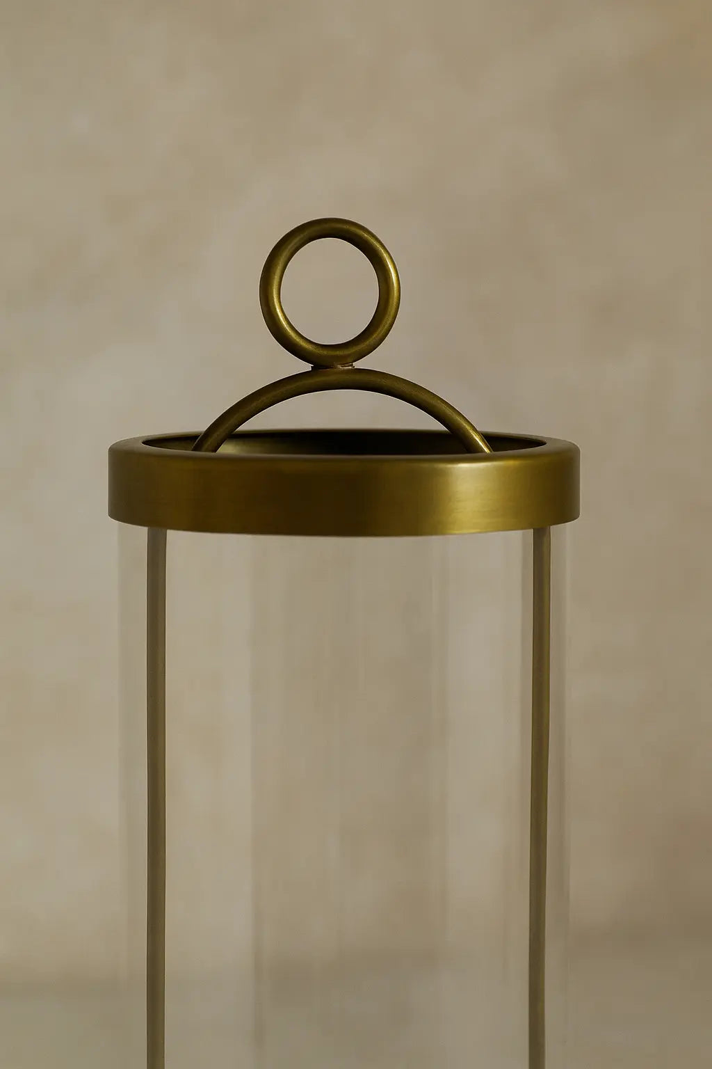Orbit Hurricane Candle Holder — Antique Brass Finish