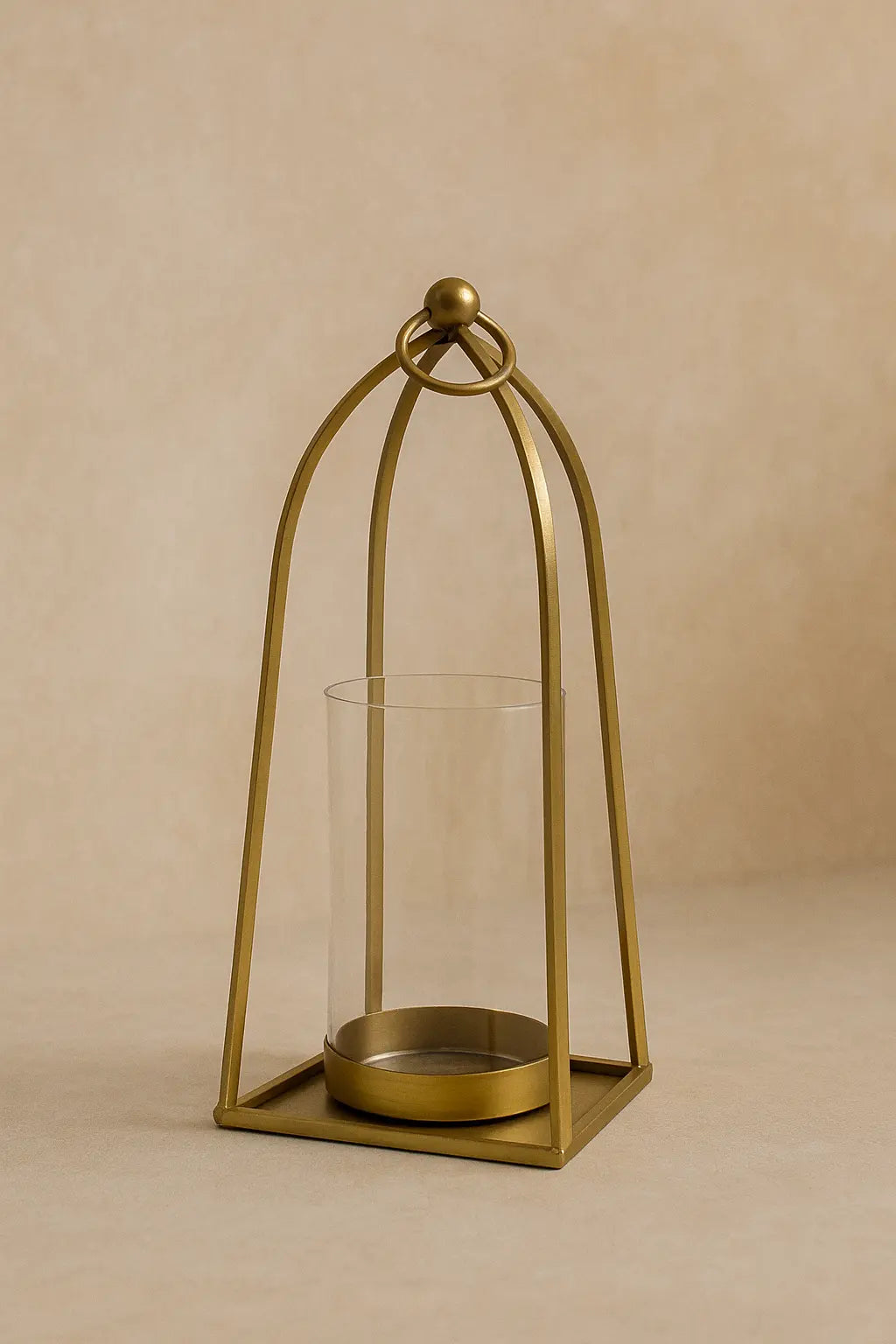 Arc Hurricane Candle Holder — Antique Brass Finish