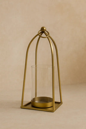Arc Hurricane Candle Holder — Antique Brass Finish