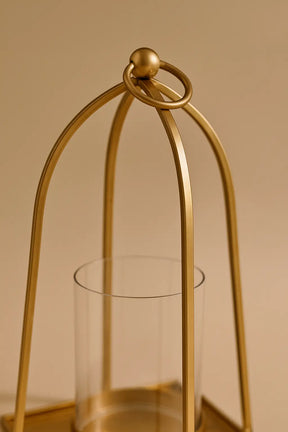 Arc Hurricane Candle Holder — Antique Brass Finish