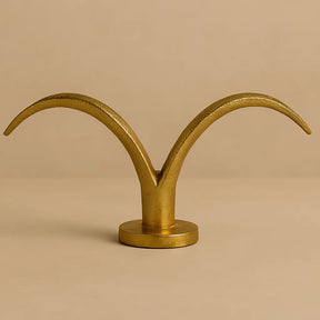 Arc Wing Taper Candle Holder — Gold Finish