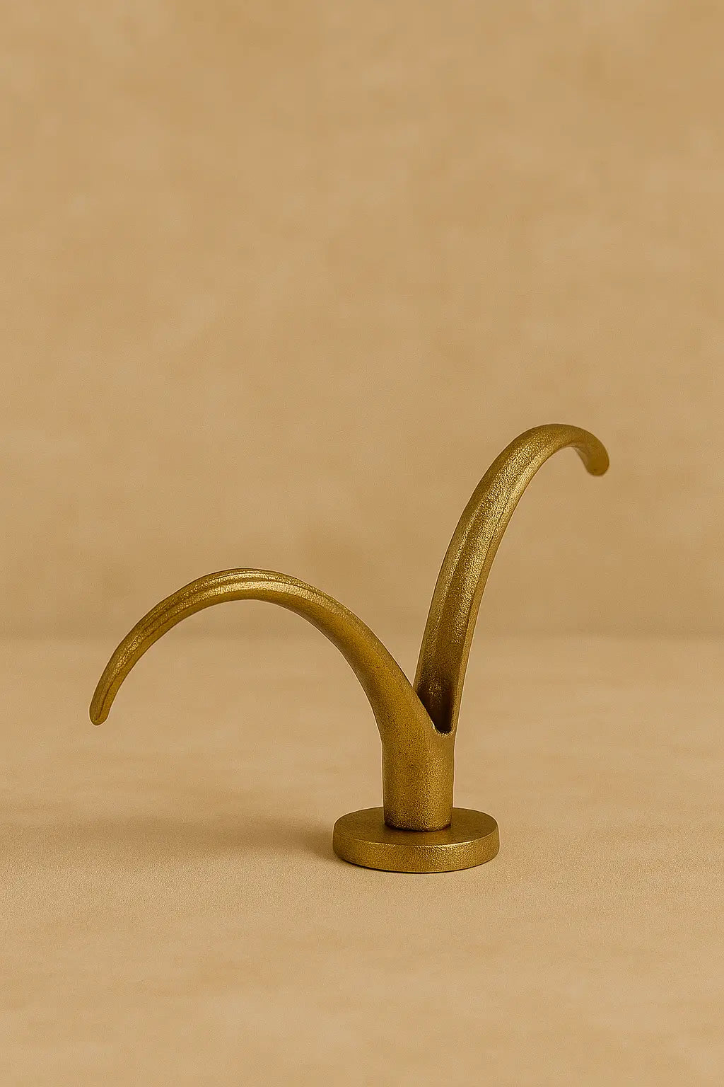 Arc Wing Taper Candle Holder — Gold Finish