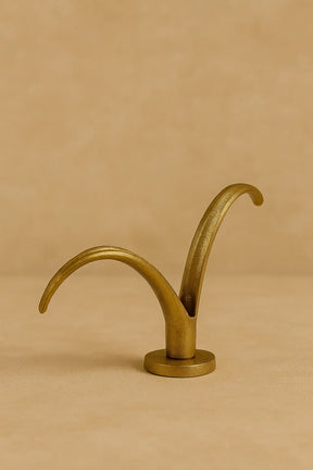 Arc Wing Taper Candle Holder — Gold Finish