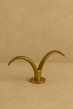 Arc Wing Taper Candle Holder — Gold Finish