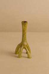 Rooted Taper Candle Holder — Gold Finish