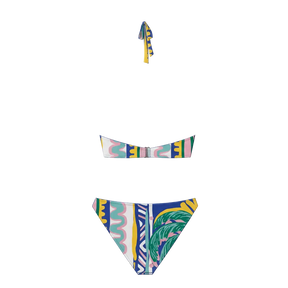Halter Bikini Blue Palm Top