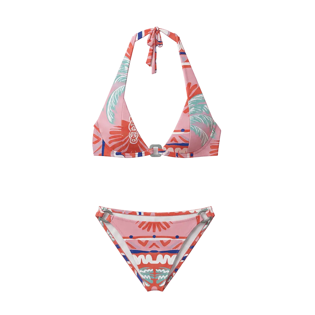 Halter Bikini Pink Palm Classic Brief
