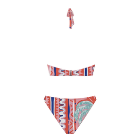 Halter Bikini Pink Palm Top