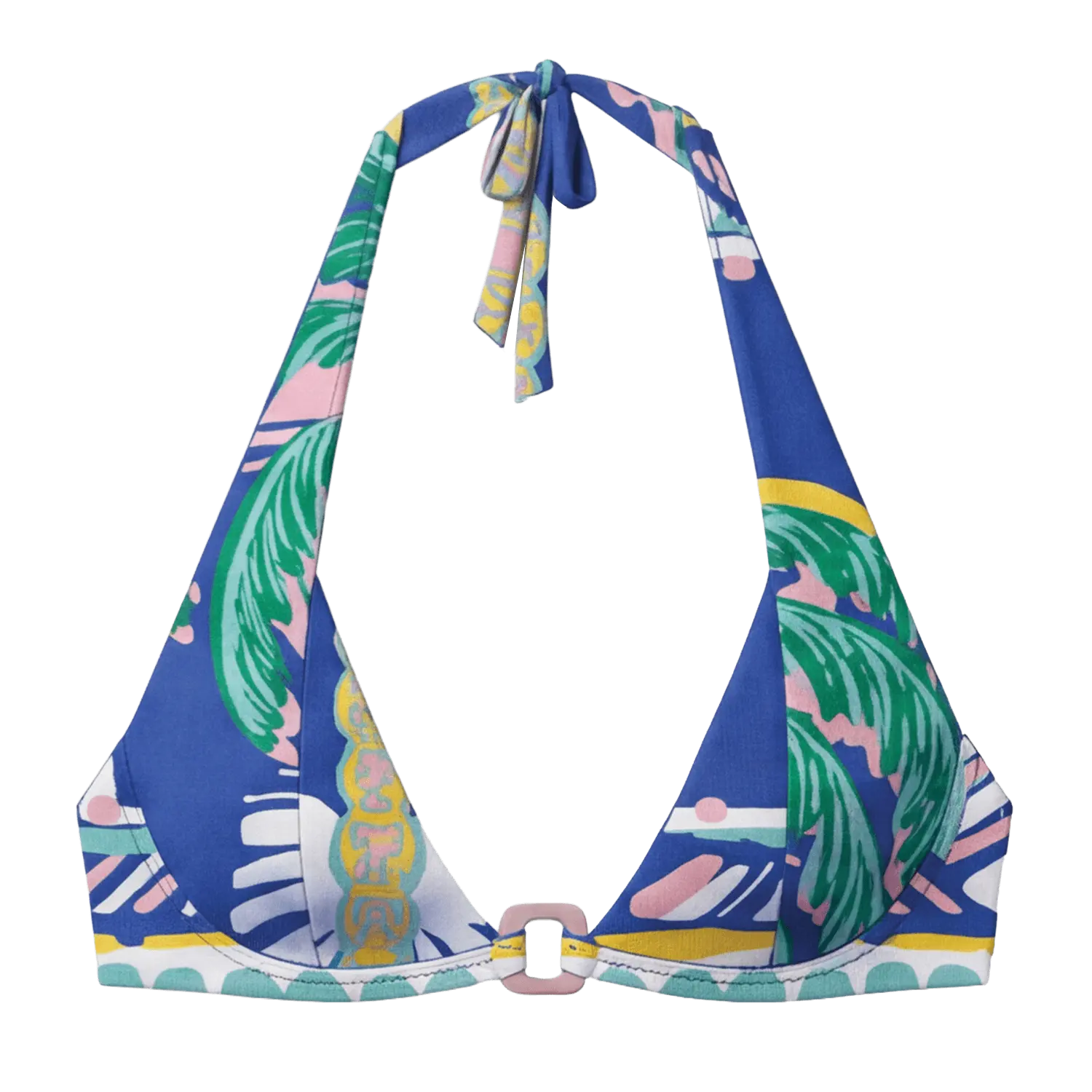 Halter Bikini Blue Palm Top