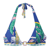 Halter Bikini Blue Palm Top