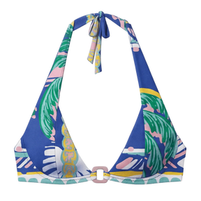 Halter Bikini Blue Palm Top