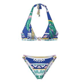 Halter Bikini Blue Palm Top