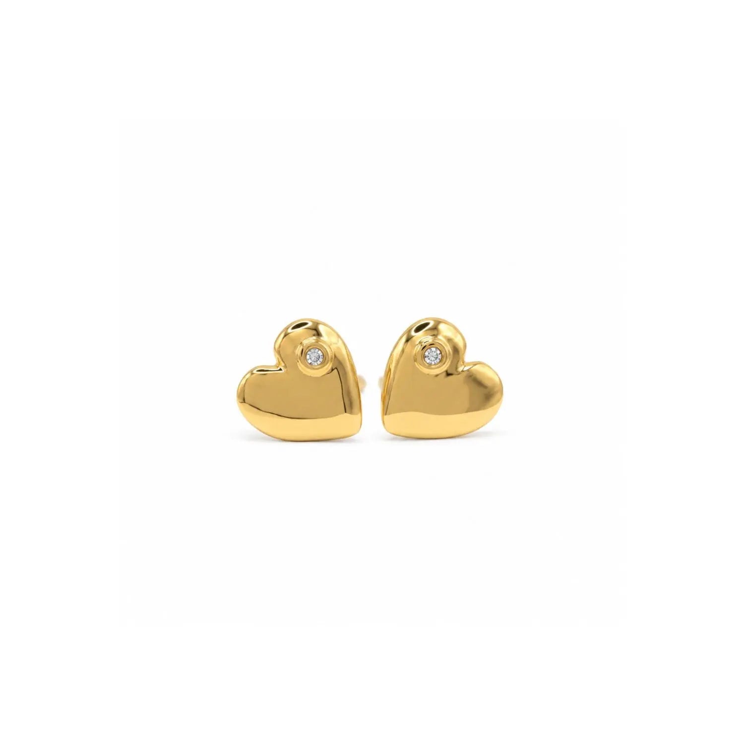 Diamond Heart Stud Earrings