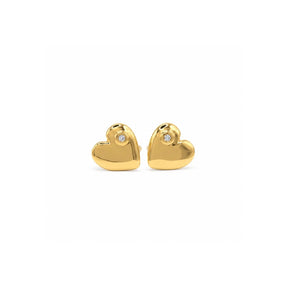 Diamond Heart Stud Earrings