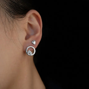 Diamond Heart Stud Earrings