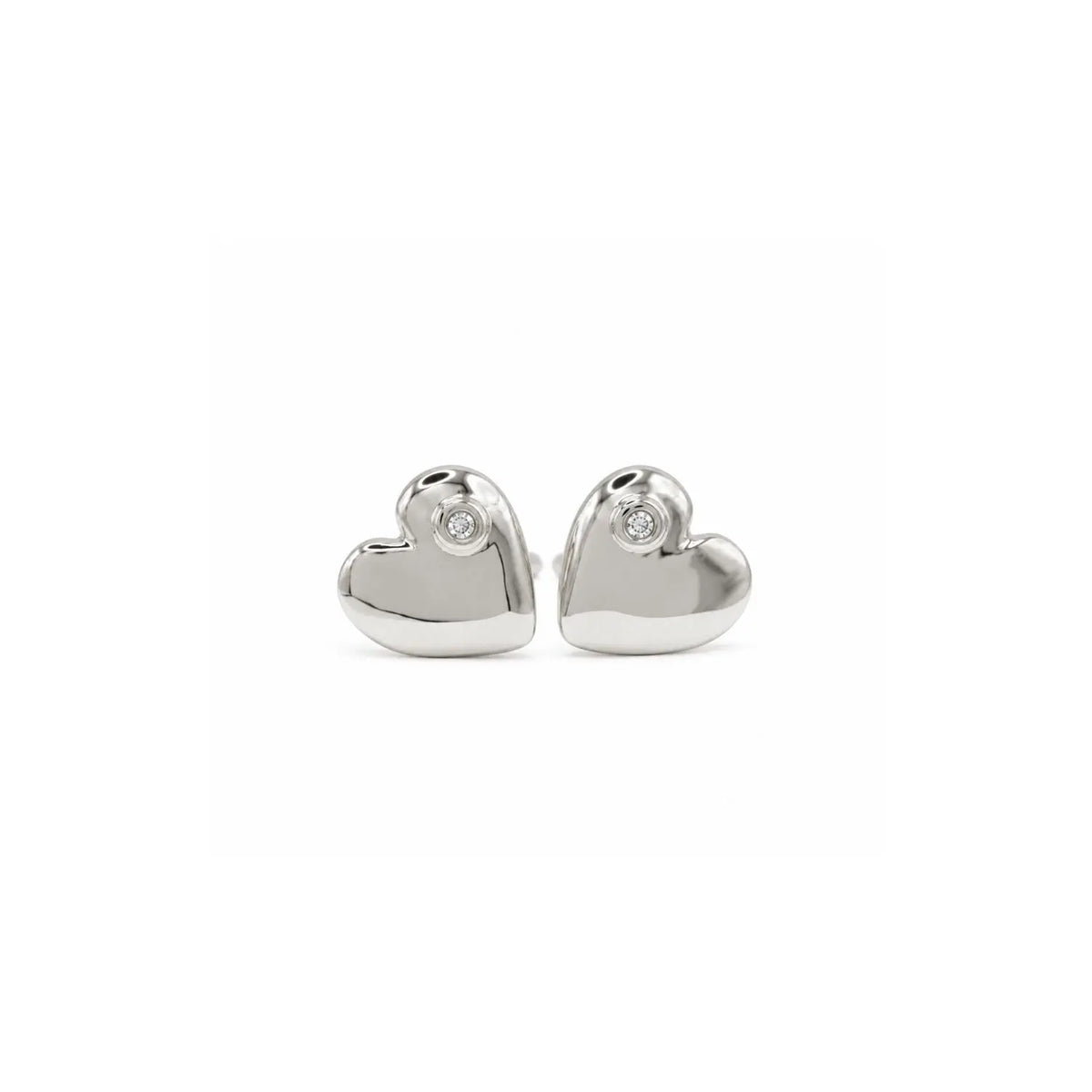 Diamond Heart Stud Earrings