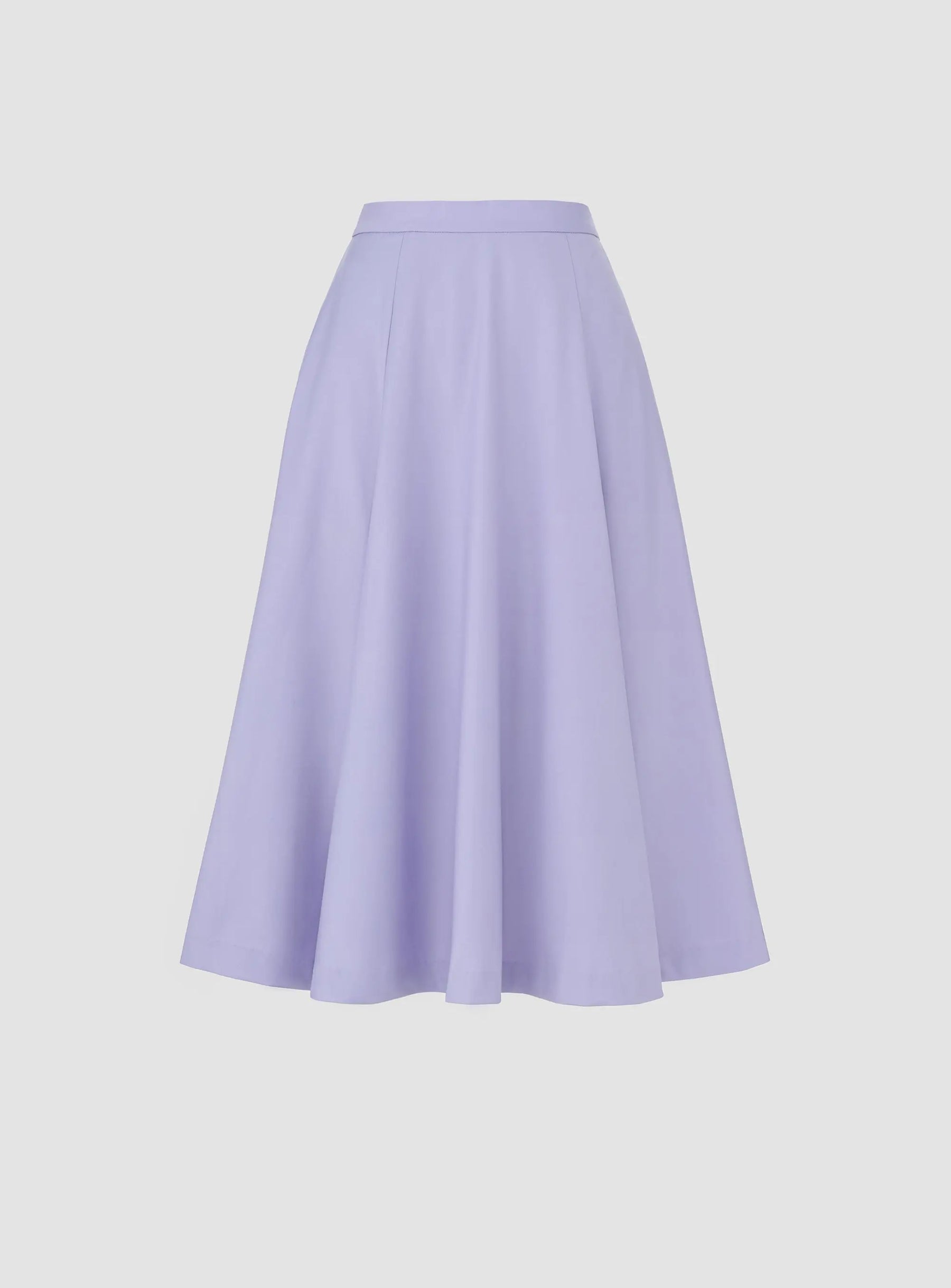High-Waist Midi Skirt with Elastic Waistband