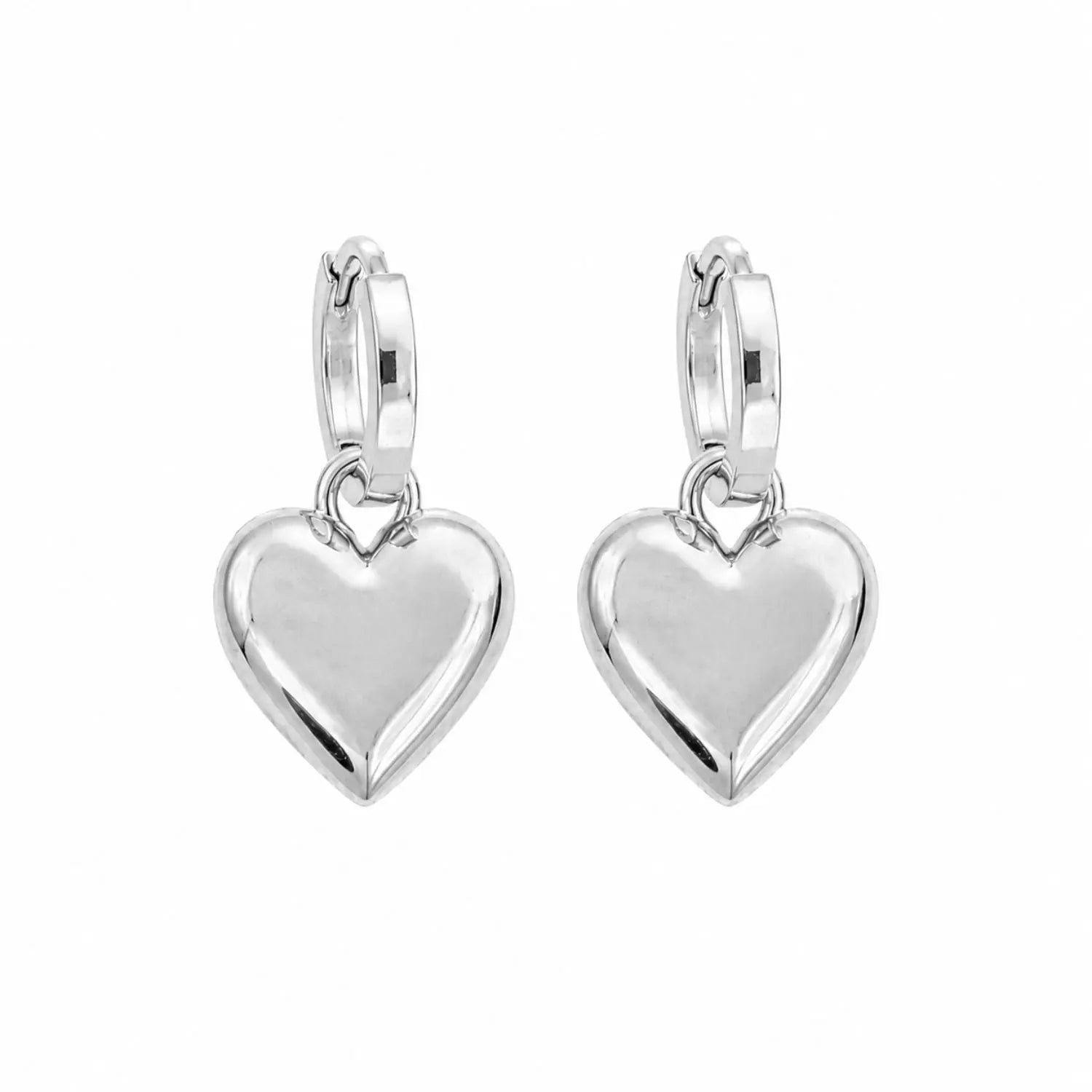 Huggie Heart Drop Earrings