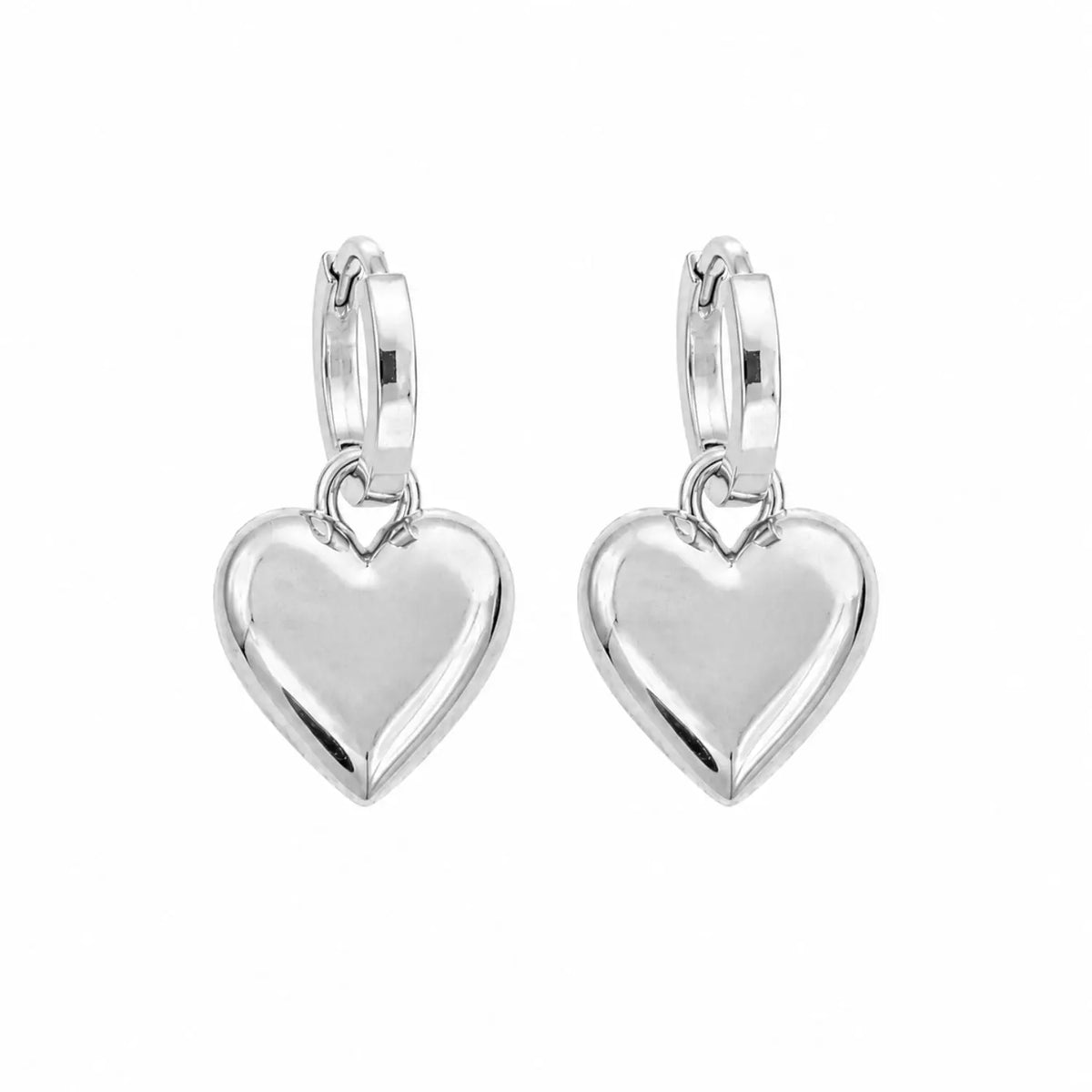 Huggie Heart Drop Earrings