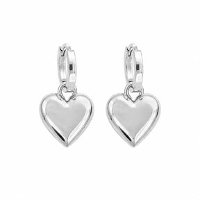 Huggie Heart Drop Earrings