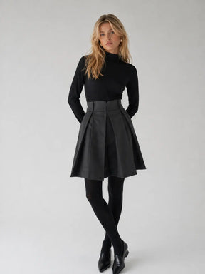High-Waisted Structured Pleated Tailored Shorts
