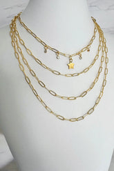 star layers paper clip necklace