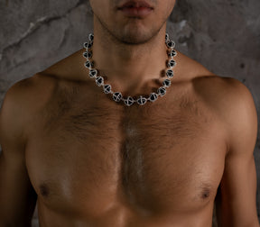 Caged Onyx Silver Necklace