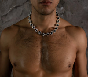 Caged Onyx Silver Necklace