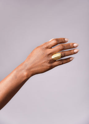 18k Gold Vermeil Eclipse Flower Onyx Ring
