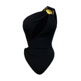 Seashell Cutout One Piece - Black