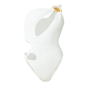 Seashell Cutout One Piece - White