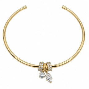 Gold Round Charm Choker