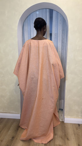 GOLDEN HOUR RELAXED LINEN KAFTAN  - PEACH