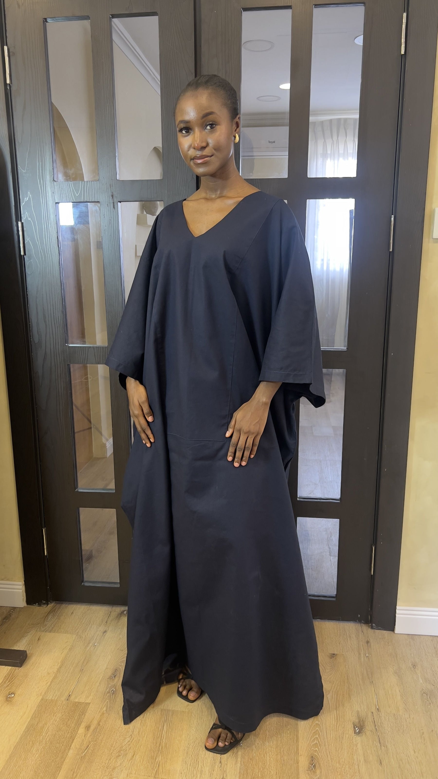 GOLDEN HOUR RELAXED LINEN KAFTAN  - MIDNIGHT BLUE