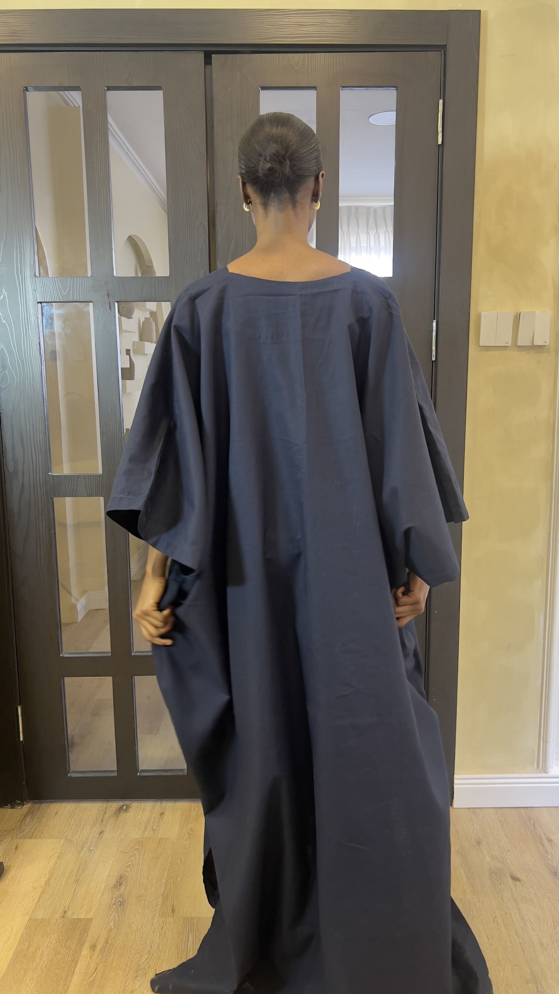 GOLDEN HOUR RELAXED LINEN KAFTAN  - MIDNIGHT BLUE