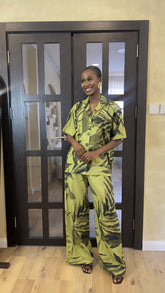 NEO LINE PANT SET - BOTANICAL MOTIF