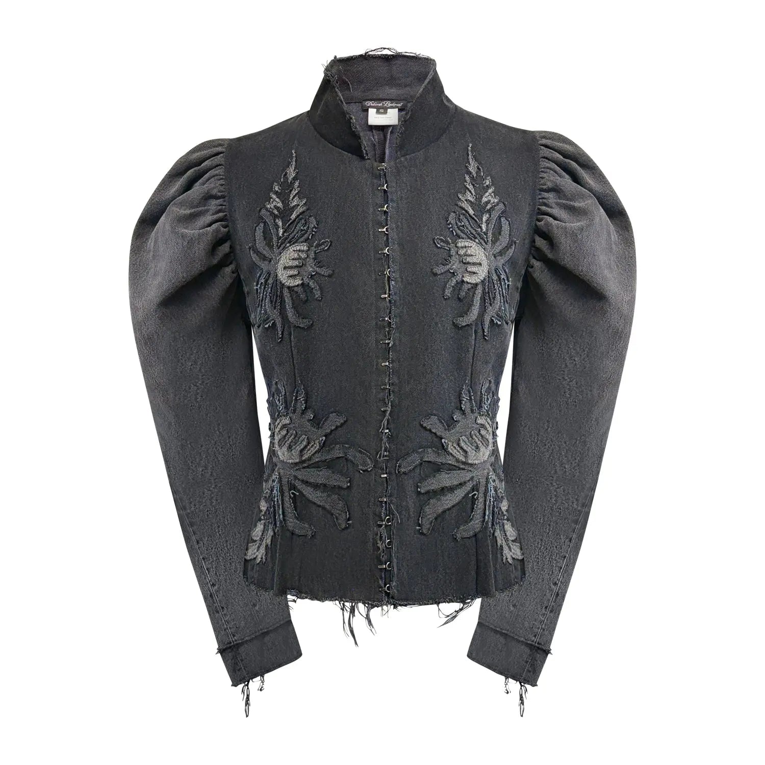 Emma Jacket –Distressed Black Chrysanthemum