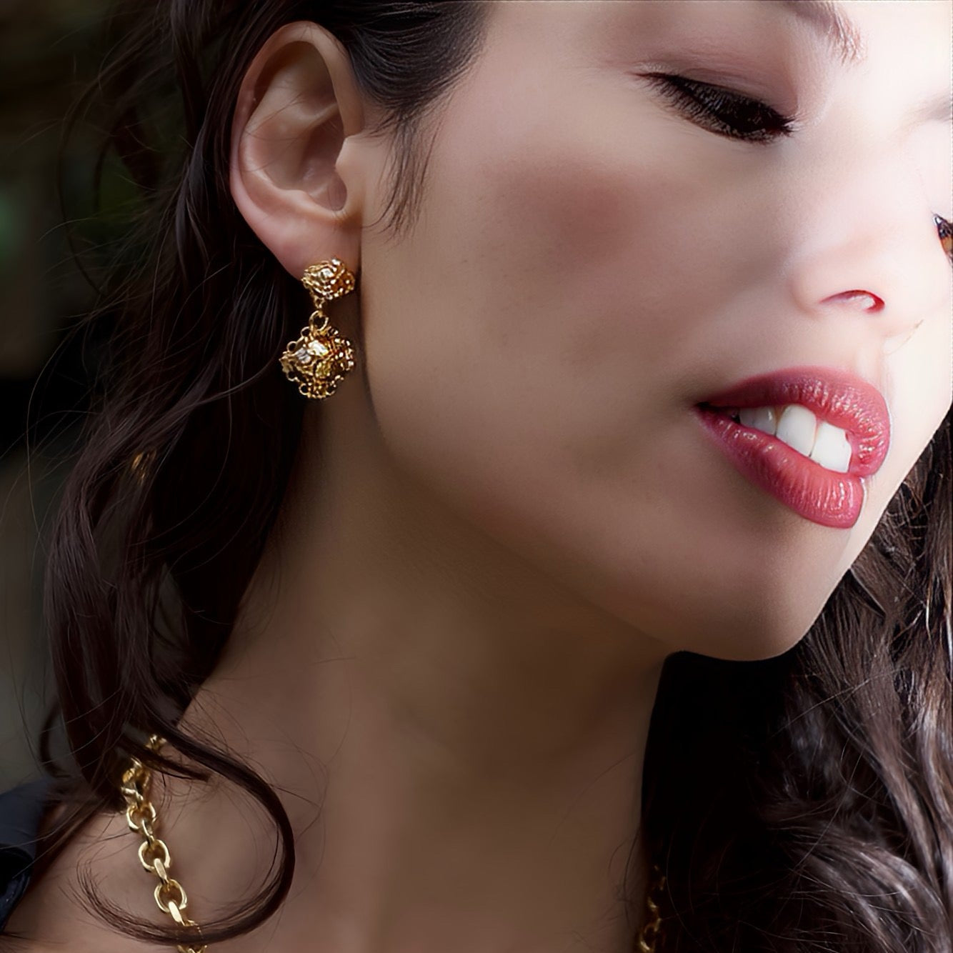 Sculptural Double Sphere Earring