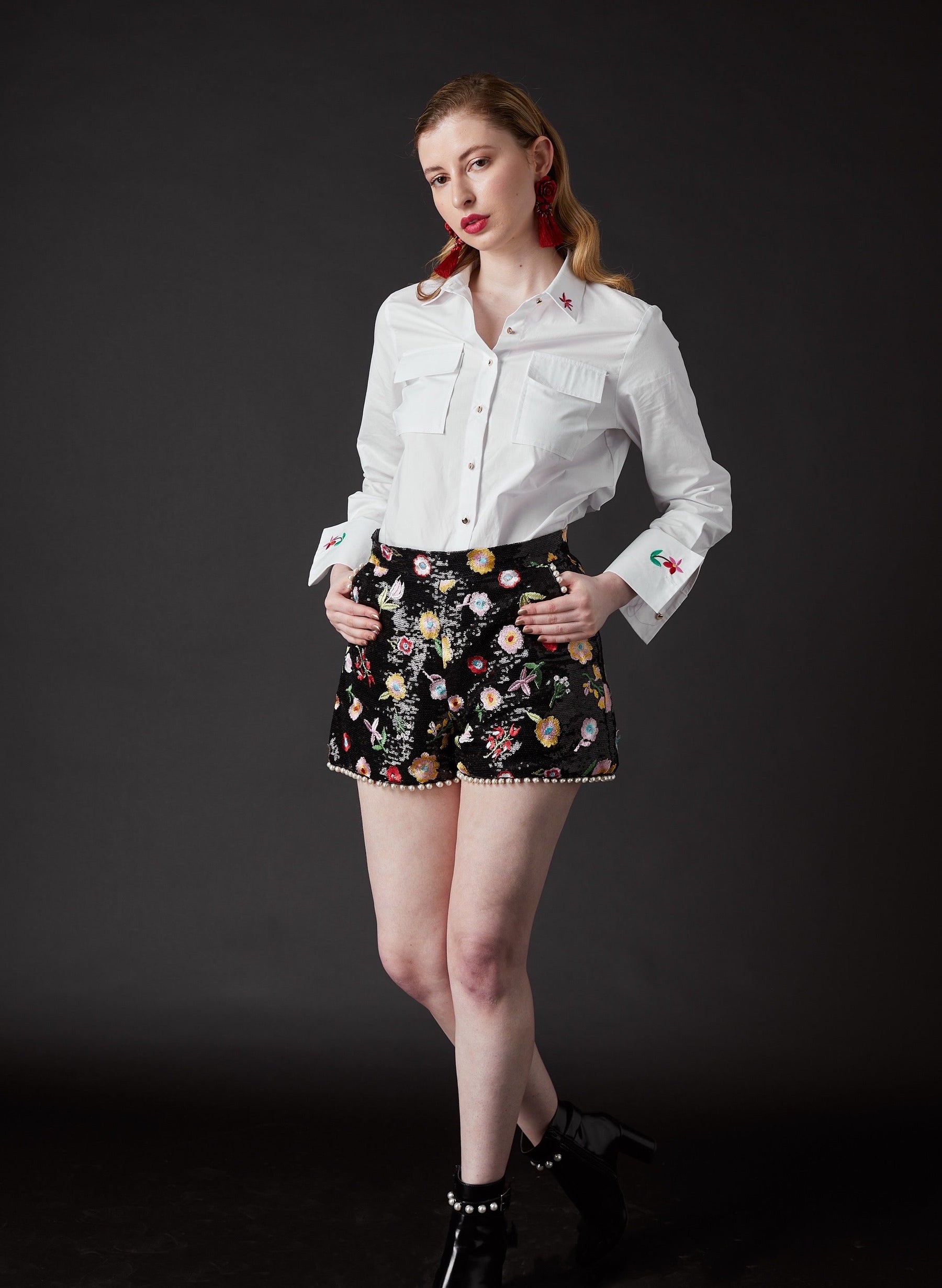 Derling Embroidered Shorts