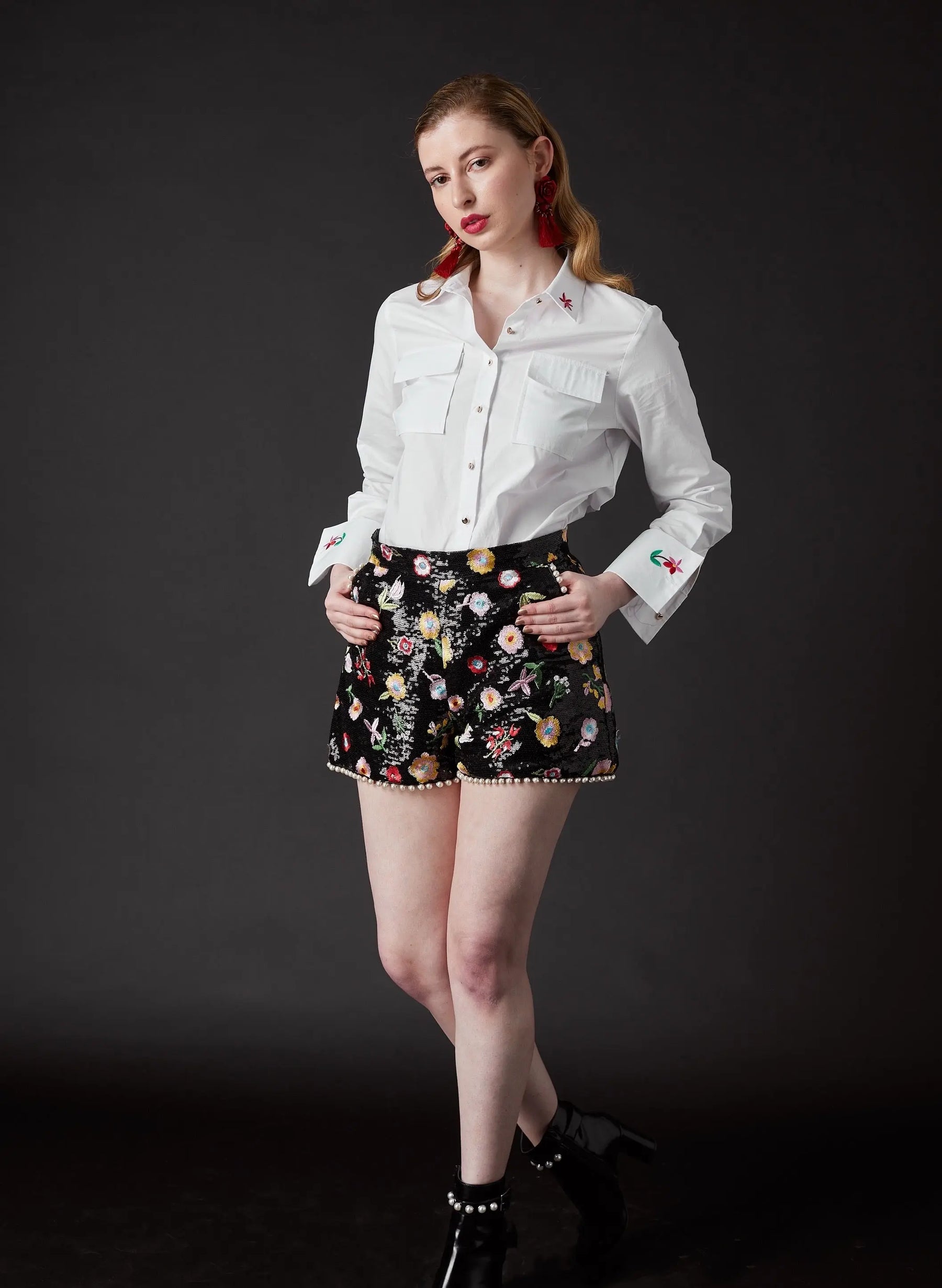 Derling Embroidered Shorts