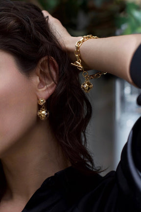 Sculptural Double Sphere Earring