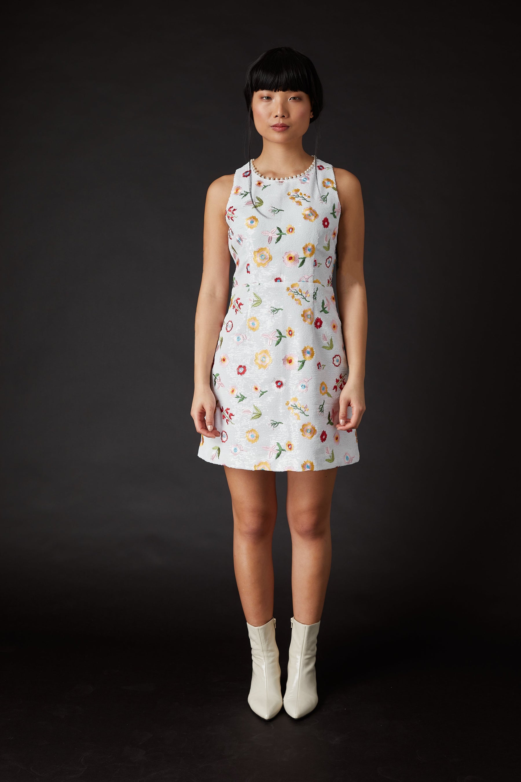 Derling Embroidered Dress White