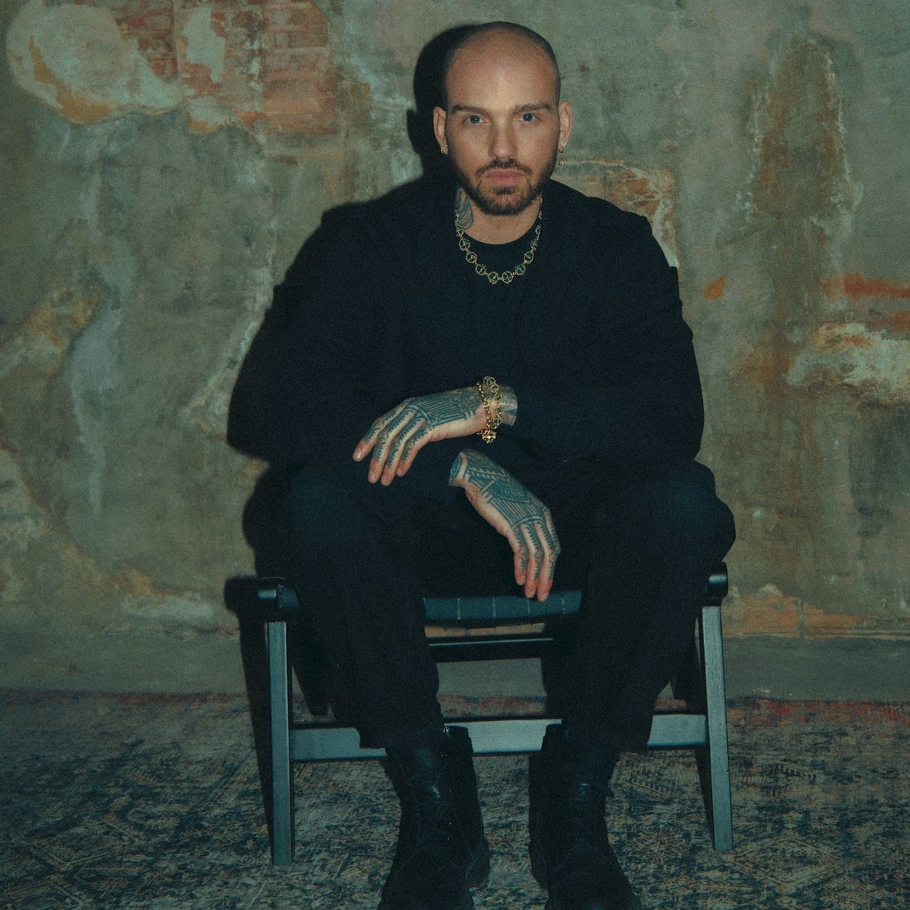 Caged Malachite 14k Gold Necklace