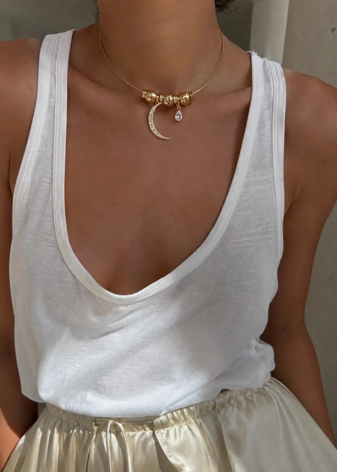 RC Gold Choker with Multiple Charms