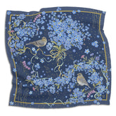 Dark Forget Me Not Silk Scarf