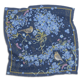 Dark Forget Me Not Silk Scarf